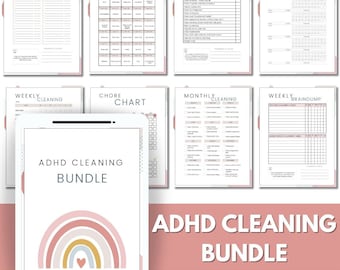 ADHD/ Neurodivergent Cleaning Checklists, Weekly House Chores, Clean Home Routine, Monthly Cleaning List, Printable Home Cleaning Planner