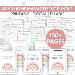 ADHD Home Management Binder, ADHD Organization, Household Planner Printables, ADHD Planner Adults, Life Organizer, Adhd Digital Planner