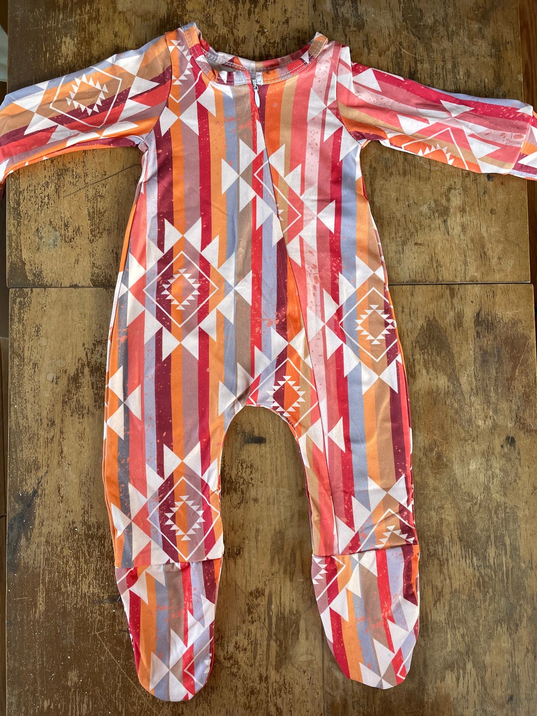 Western Serape Aztec Footies Footed Zipper Romper - Etsy