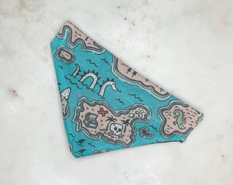 Treasure Island - Dog Bandana | Dog Neckwear | Dog Accessories | Cute Dog Accessories | Made to Order | Tattoo | Art |