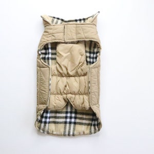 The Britain Check Reversible Dog Coat Cream Beige Christmas Sweater Reversible Coat Dog Jacket Britain Waterproof image 3