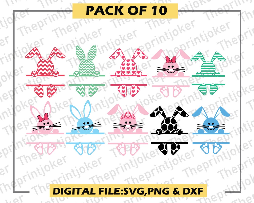 Bunny Name Tag Svg, Easter Svg, Bunny Split Svg Bunny Face Svg, Cute Bunny Cutting Files for