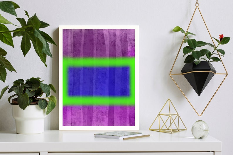 Modern Art Abstract Printable Fine Abstract Art Boho Abstract Blue Green on Purple Abstract design Art Rothko Inspired Abstract Art