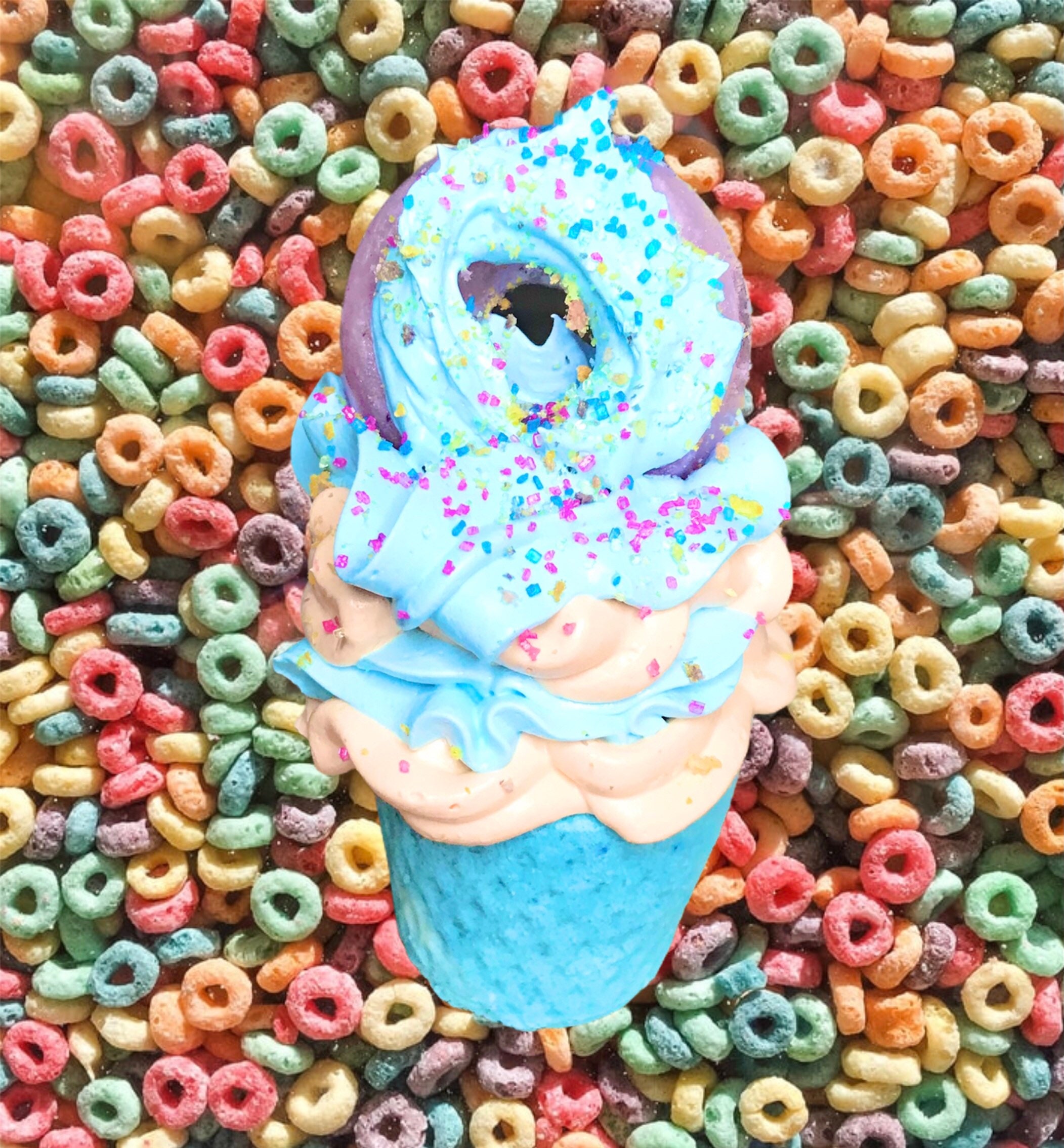 Large Fruit Loop scented Ice Cream Cone Bath Bomb with Whipped Etsy