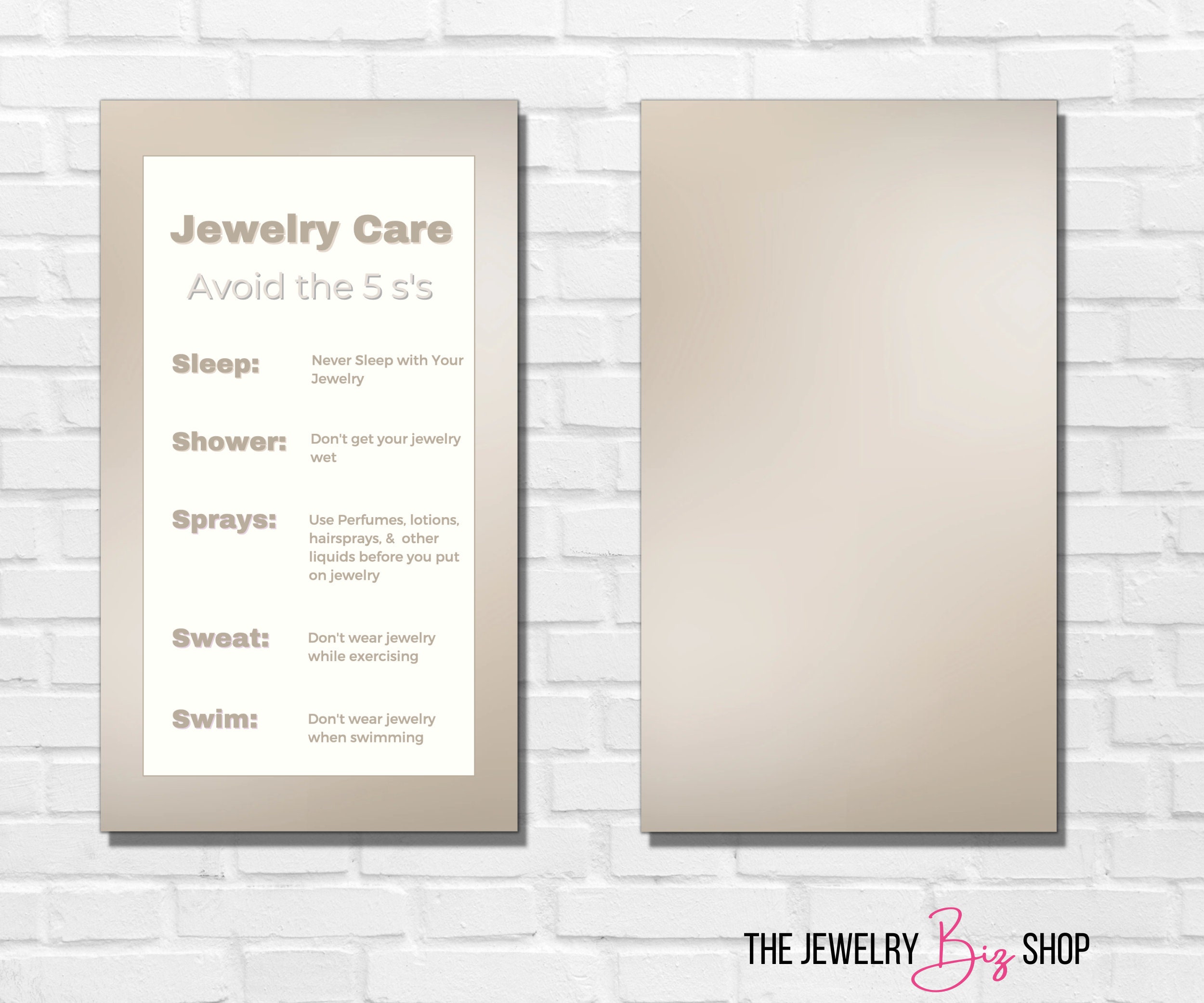 Jewelry Care Stickers Small Business, Jewelry Packaging, Ring Care,  Necklace Care, Metal, Jewel, Clay Jewelry, Earrings, Paparazzi Jewelry 