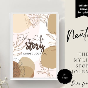 Life Story Journal, Achievement Journal, Bucket List Journal, Guided Prompts, Life Coaching, Life Story Canva Template, Life Story Book