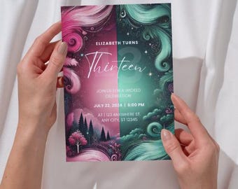 Wicked Birthday Party Invitation Wicked party invitation WICKED inspired Movie ticket Elphaba  Glinda Theme, Movie party Canva Editable 1003