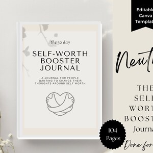 Selbstwertgefühl mit 30-Tage-Digital/Printable Journal, Selbstwert Booster, Selbstfindung, Affirmation zur negativen Selbstsprache