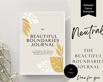 Diario de límites hermosos, contenido listo para usar, imán de clientes potenciales, herramientas de coaching de vida, plantilla de libro de trabajo, obsequio, entrenador de diario Canva