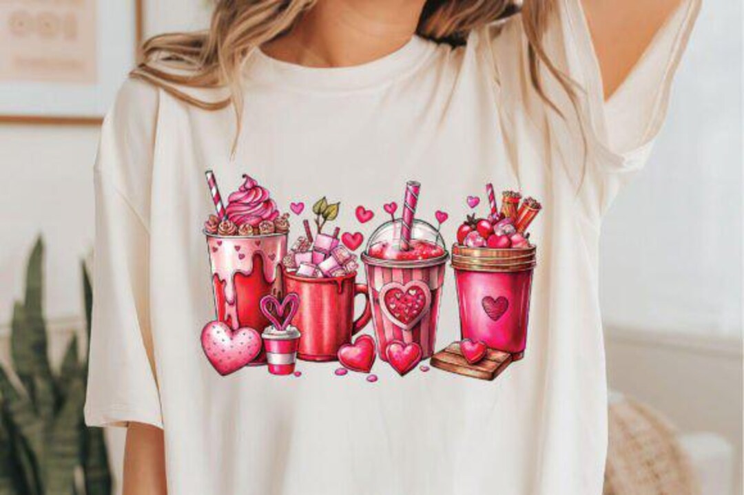 Coffee Valentine Png, Valentines Day, Hand Drawn Printable, PNG Digital ...