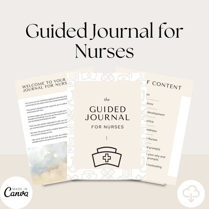 Nurse Journal Canva Template: A Care Planner, Nurse Planner Nursing ...