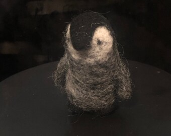 Needle felted penguin chick miniature animal bird baby penguin