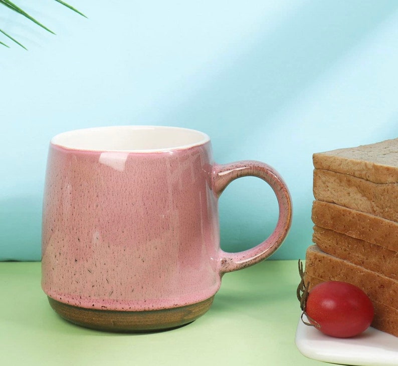 Large Pottery Coffee Mug 21OZ Pink Spots Big Tea Cup for Etsy