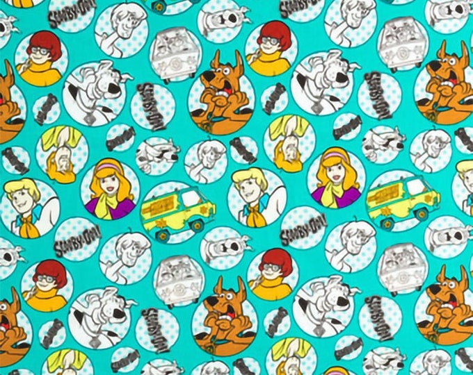 1 YD Scooby Doo Fabric the Gang Cotton Fabric Face Mask Fabric Quilting