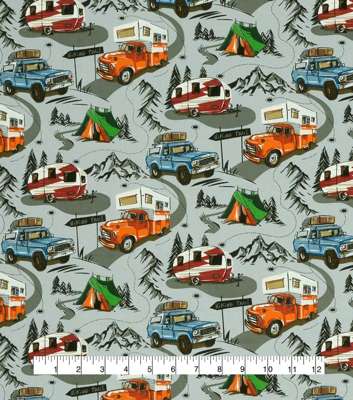 Camper Camping RV Fabric Mask Fabric Quilting Fabric Etsy
