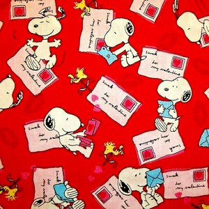 Snoopy Valentine Fabric - Peanuts Valentine Fabric - Snoopy Fabric - Peanuts Gang Fabric - Woodstock - Fat Quarter