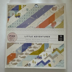 Pink Paislee Baby Boy Little Adventurer 6x6 Scrapbook Paper Pad 36 Sheets