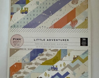 Pink Paislee Baby Boy Little Adventurer 6x6 Scrapbook Paper Pad 36 Sheets