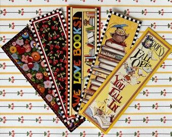 Mary Engelbreit Bookmarks Set of 5 Owl Books Fall Out We Love Books