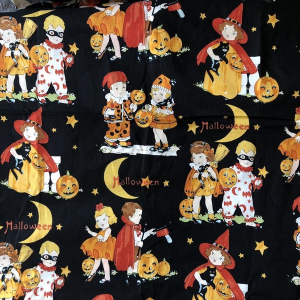 Alexander Henry Trick or Treat Kids 2006 Halloween Cotton Fabric Quilting Sewing Crafts Crafting