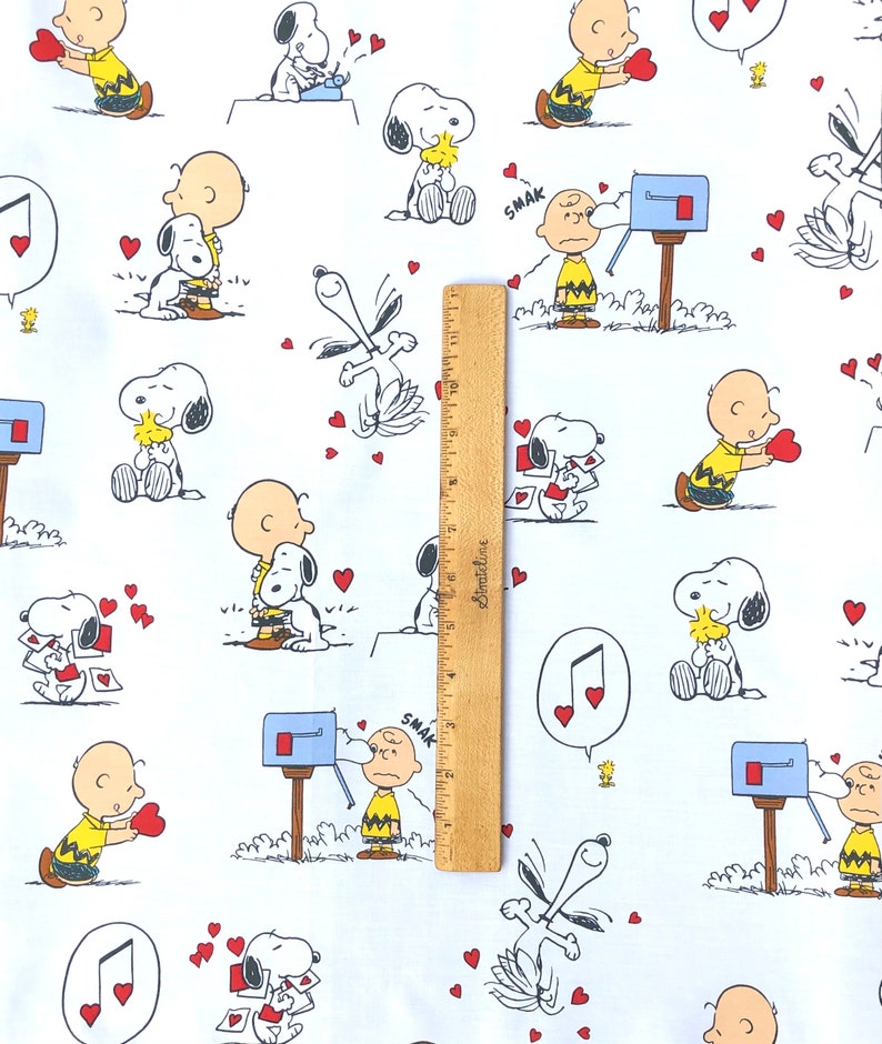 Peanuts Valentine Fabric Charlie Brown Fabric Snoopy Etsy