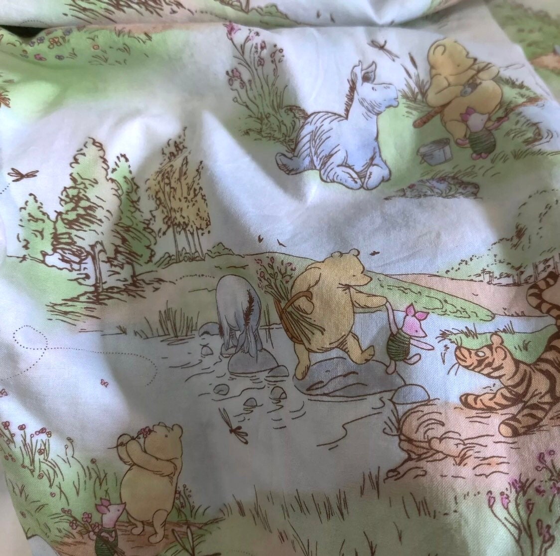 1/2 Yard - Winnie The Pooh Balloon Friends on Blue Cotton Fabric - Officially Licensed (Great for Quilting, Sewing, Craft Projects, Throw Pillows 
