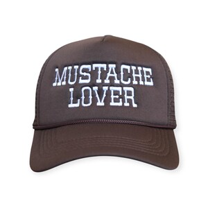 Cappello da camionista da donna Mustache Lover - Cappellino da cowboy con snapback western Dark Brown/White