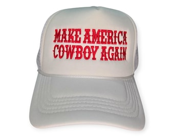 Make America Cowboy Again Womens Trucker Hat – Western Snapback Cowgirl Cap