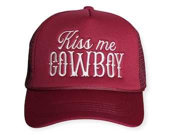 Cappello da camionista da donna Kiss Me Cowboy - Cappellino da cowboy con snapback western
