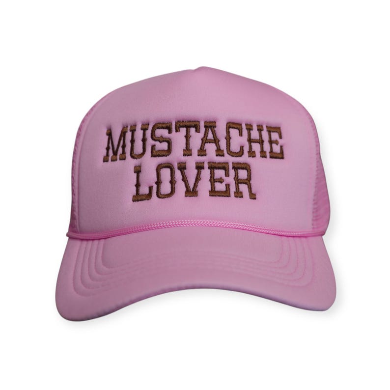 Cappello da camionista da donna Mustache Lover - Cappellino da cowboy con snapback western Pink/Dark Brown