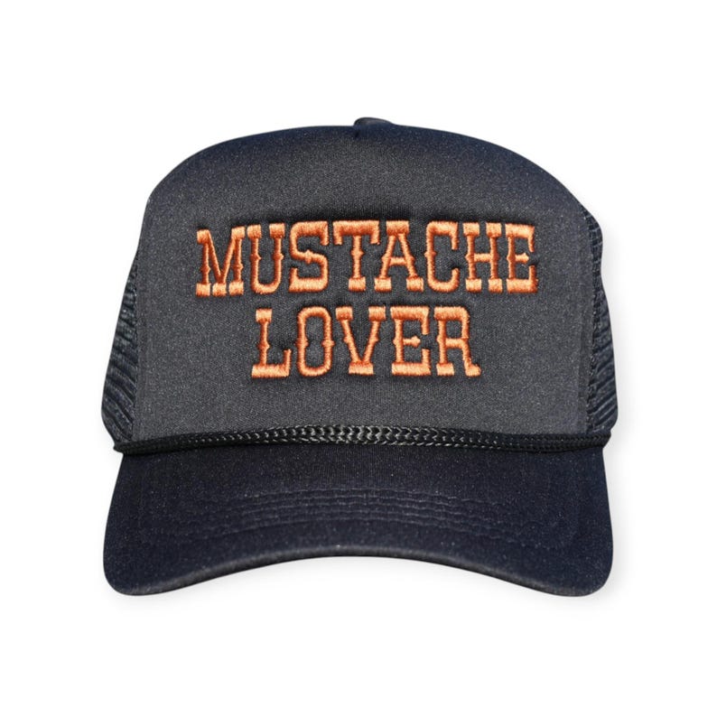Cappello da camionista da donna Mustache Lover - Cappellino da cowboy con snapback western Black/Brown