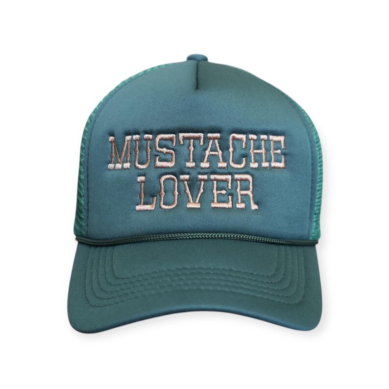 Cappello da camionista da donna Mustache Lover - Cappellino da cowboy con snapback western Forest Green/Khaki