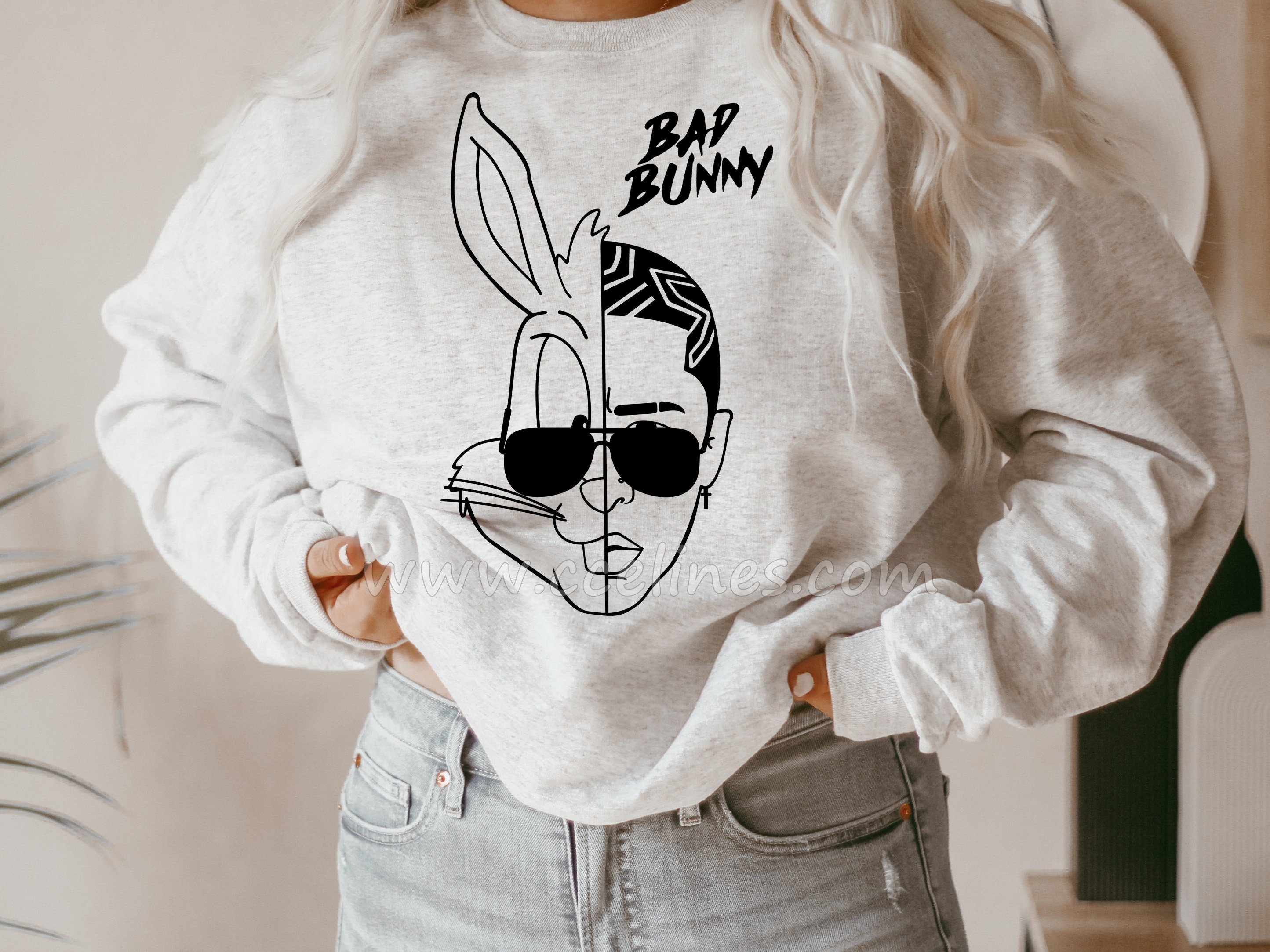 Bad Bunny Crew Neck Sweatshirt. Bad 