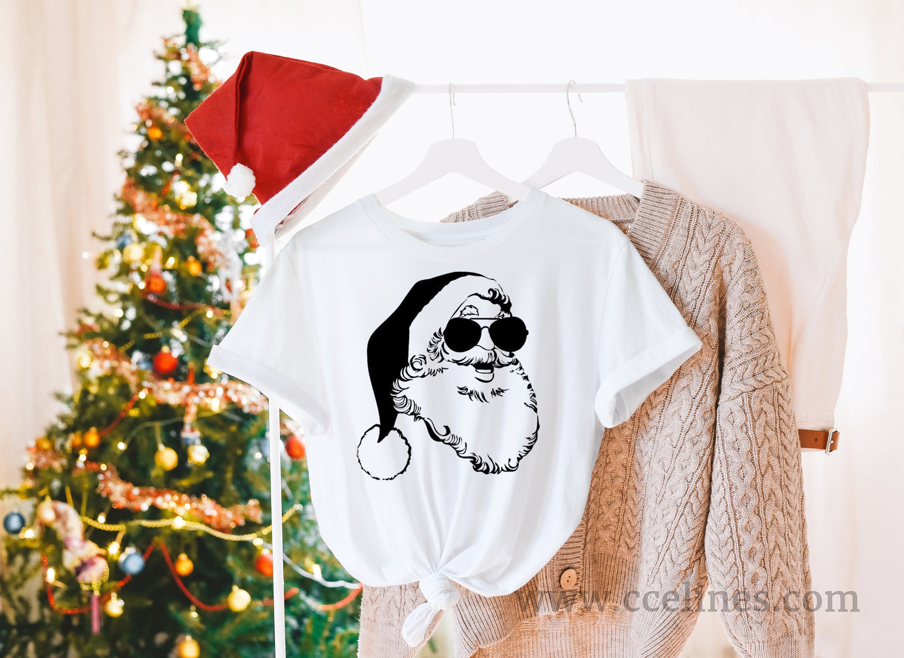 Santa Shirt Cool Santa Shirt Christmas Tshirt Christmas Etsy UK