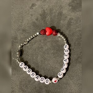 Sacred heart of Jesus-beaded bracelet no. 2