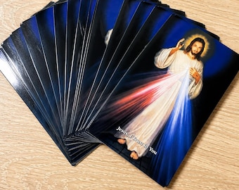 Divine Mercy Holy Card | Jesus I Trust in You | Divine Mercy Chaplet Prayer Card | Catholic Prayer Card | Religious Devotional Gift