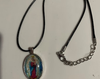 Our lady of chiquinquira Colombian pendant necklace