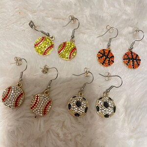 Lindos pendientes deportivos colgantes con purpurina