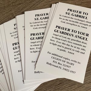 Catholic Prayer Card: St. Gabriel & Guardian Angel (ENGLISH)