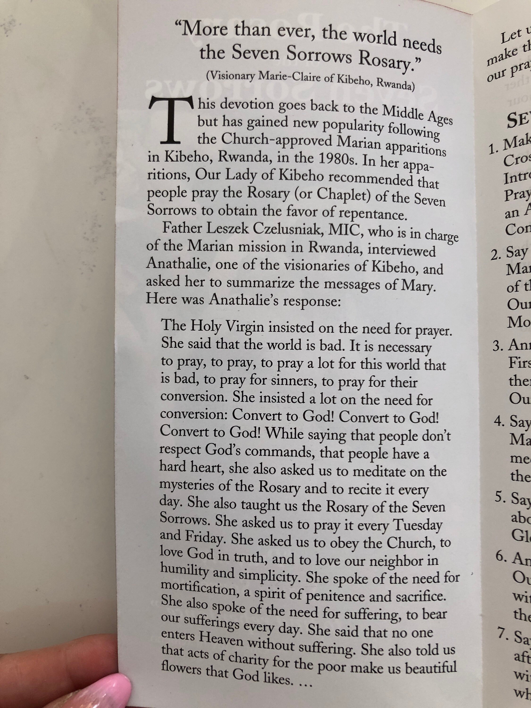 How to Pray the Rosary of the Seven Sorrows of Our Lady Pamphlets ...