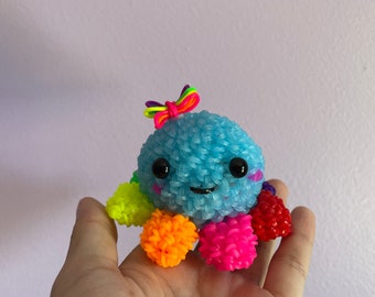 Rainbowloom loomigurumi neon octopus