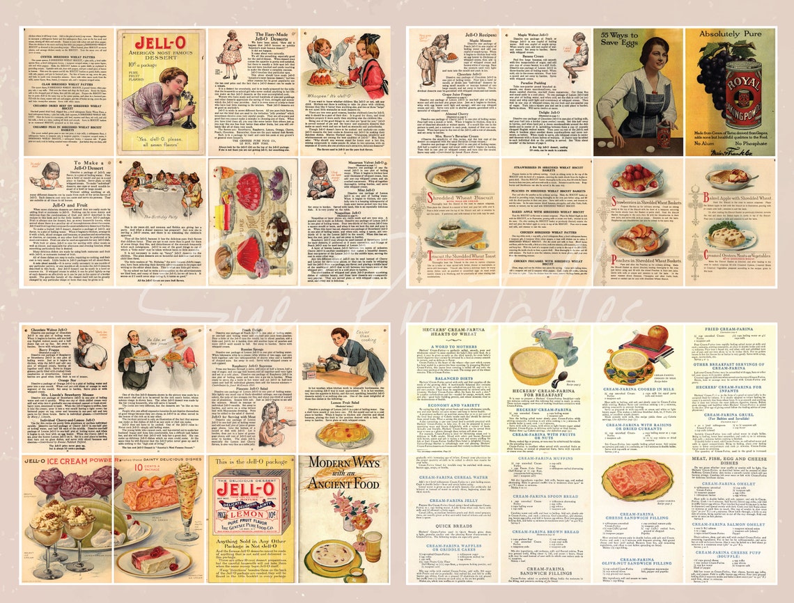 Vintage Cooking Ephemera Printable Vintage Cooking Recipes Etsy