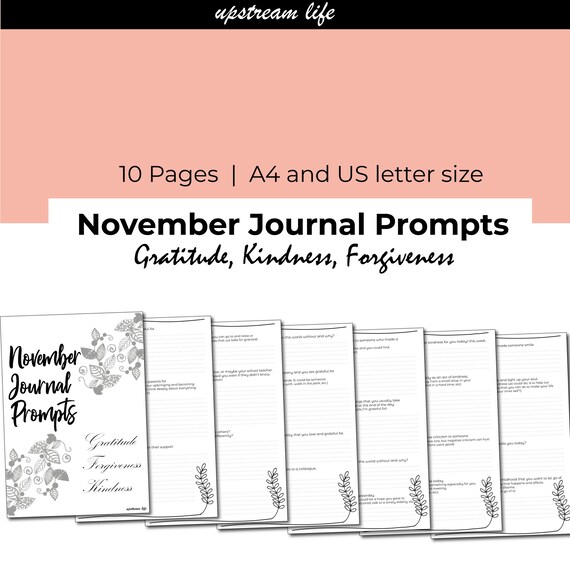 Gratitude Journal prompts November Journal Prompts | Etsy