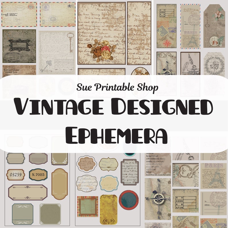 Printable Vintage Ephemera Printable Ephemera Vintage Etsy