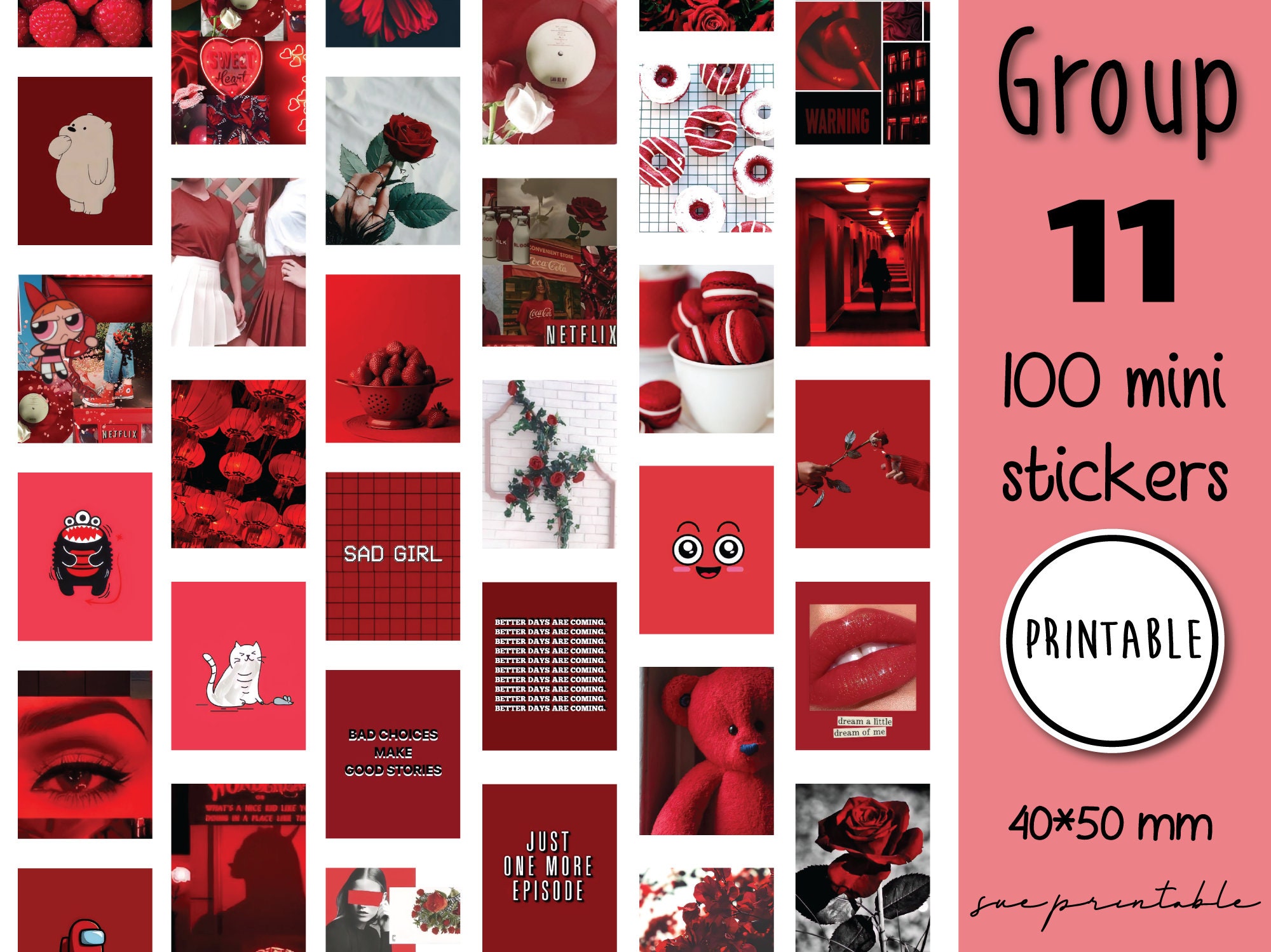 100 Pastel Printable Stickers Pastel Photo Stickers Digital - Etsy