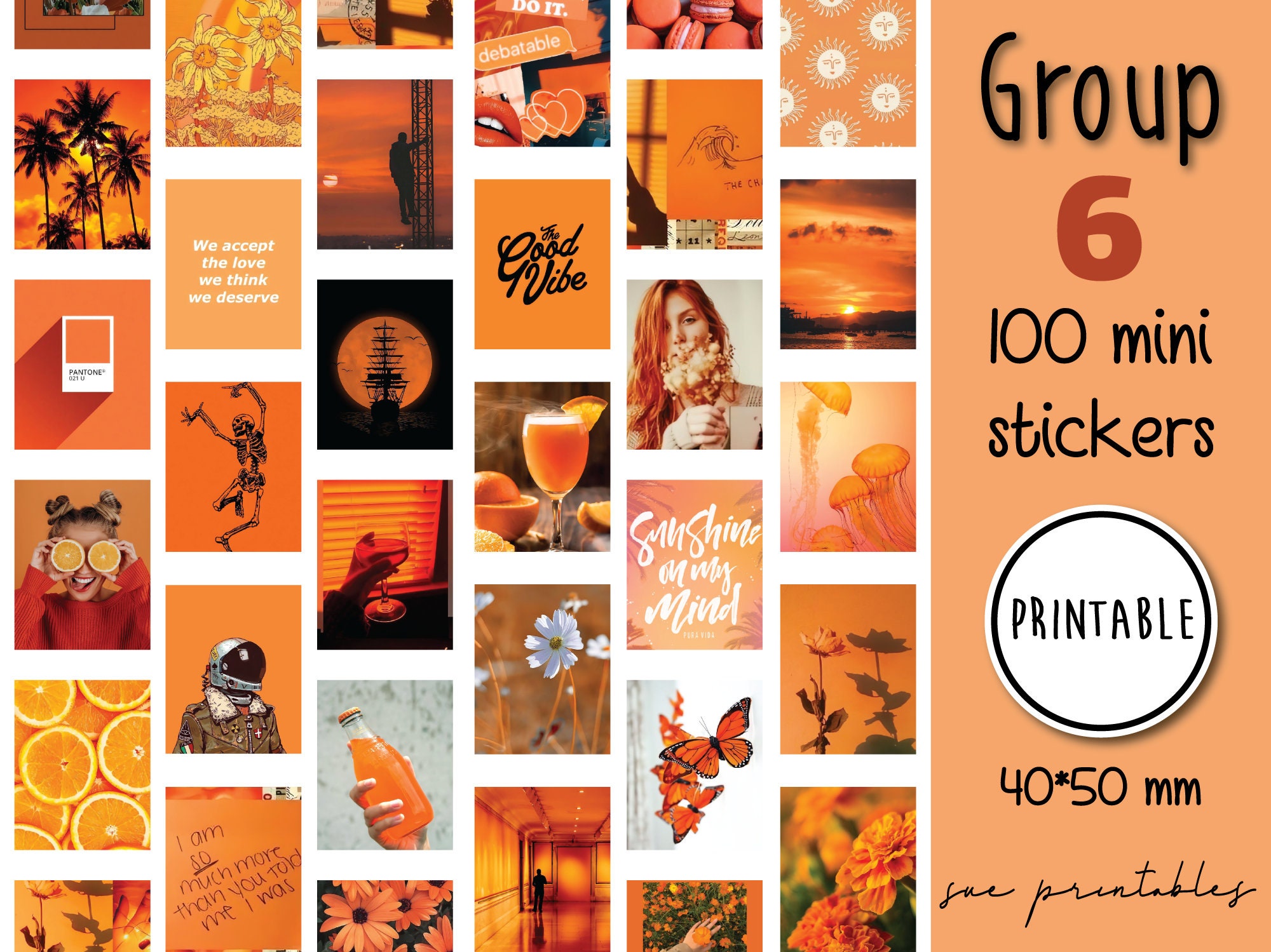 100 Pastel Printable Stickers Pastel Photo Stickers Digital - Etsy