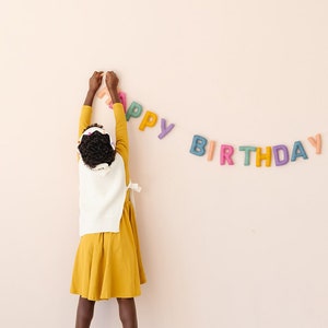 Handmade Felt Happy Birthday Banner in Pastel Colors