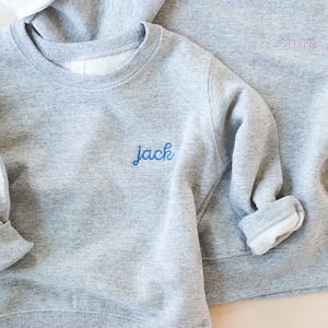 Personalized Kids Heather Gray Crewneck Sweater | Kids Gift Idea | Custom Name Sweater | Toddler Sweatshirt