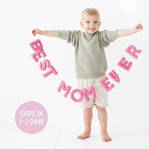 Muttertag Filzgirlande | Beste Mutter aller Zeiten | Hang Kit und Lagerung enthalten