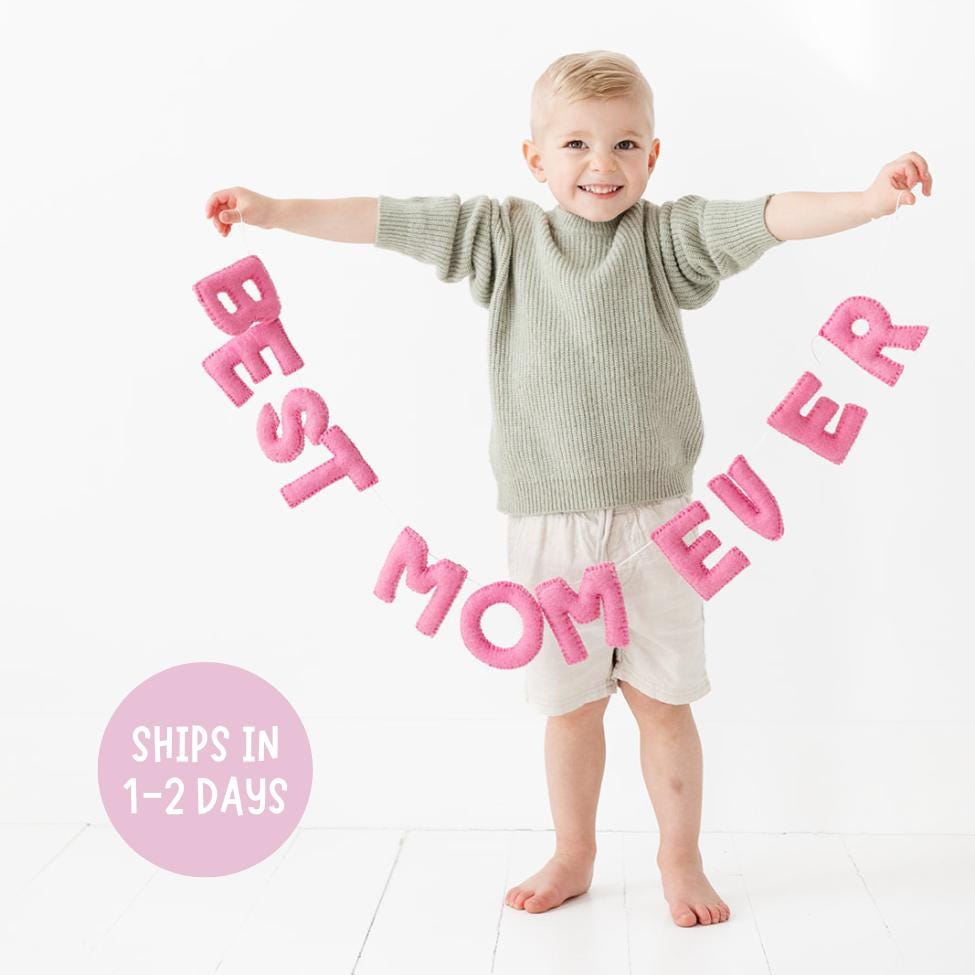 Mother's Day Felt Garland | Best Mom Ever | Hang Kit and Storage included